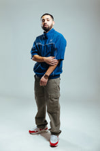 Load image into Gallery viewer, Platinum Nylon Half Zip Top Reflex Blue
