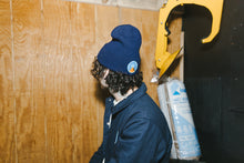 Load image into Gallery viewer, Platinum Rising Pyramid Winter Beanie Navy
