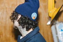 Load image into Gallery viewer, Platinum Rising Pyramid Winter Beanie Navy
