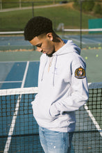 Load image into Gallery viewer, PL△TINUM GREY HE△THER &amp; ROY△L HOODIE
