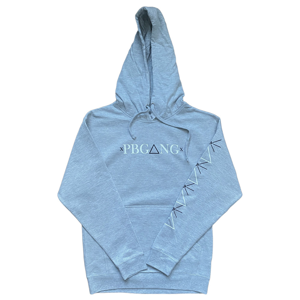 PBGANG GREY TRIANGLE HOODIE