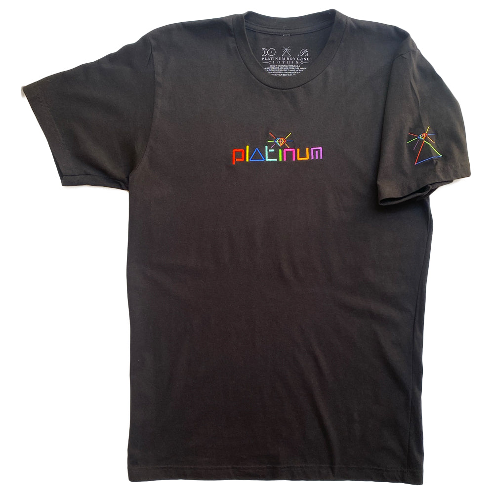 PL▲TINUM BLACK MULTI-COLOR TEE